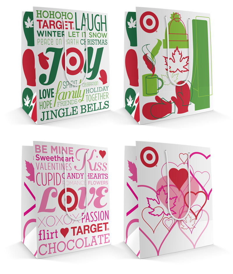 Target Bag Concepts for valentines and christmas